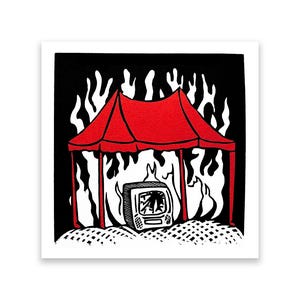 Dust on the Screen -- Vampire Weekend Inspired Linocut Print