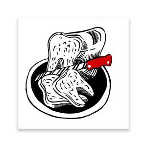 Stale Conversation -- Vampire Weekend Inspired Linocut Print