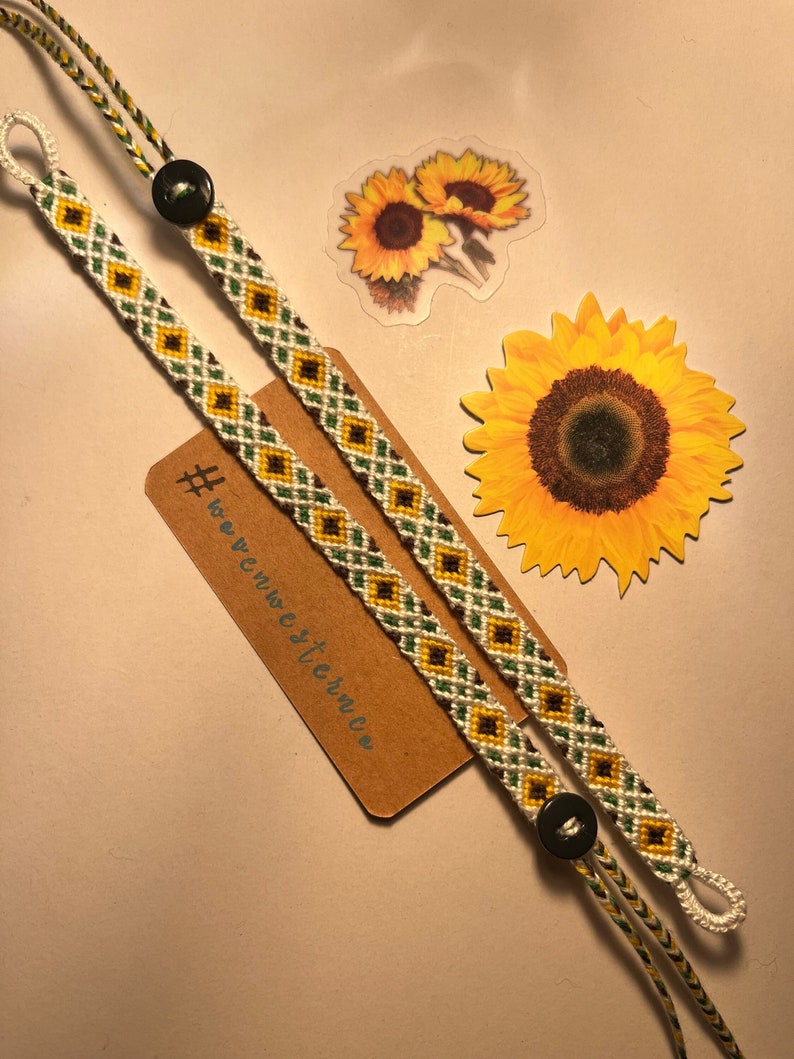 Sunflower Friendship Bracelet Etsy