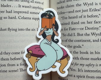 Nose Stuck In A Book - Jasmine Bookworm Sticker