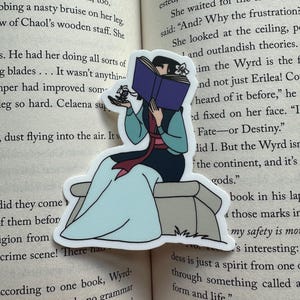 Nose Stuck In A Book - Mulan Bookworm Sticker