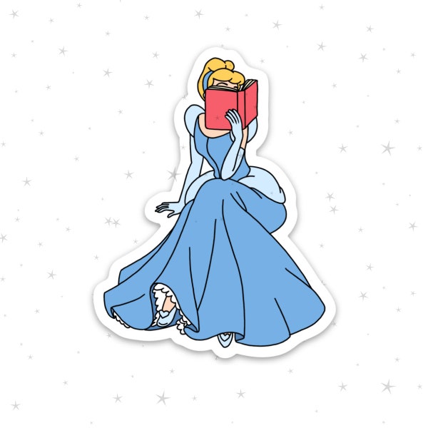 Nose Stuck In A Book - Cinderella Bookworm Sticker