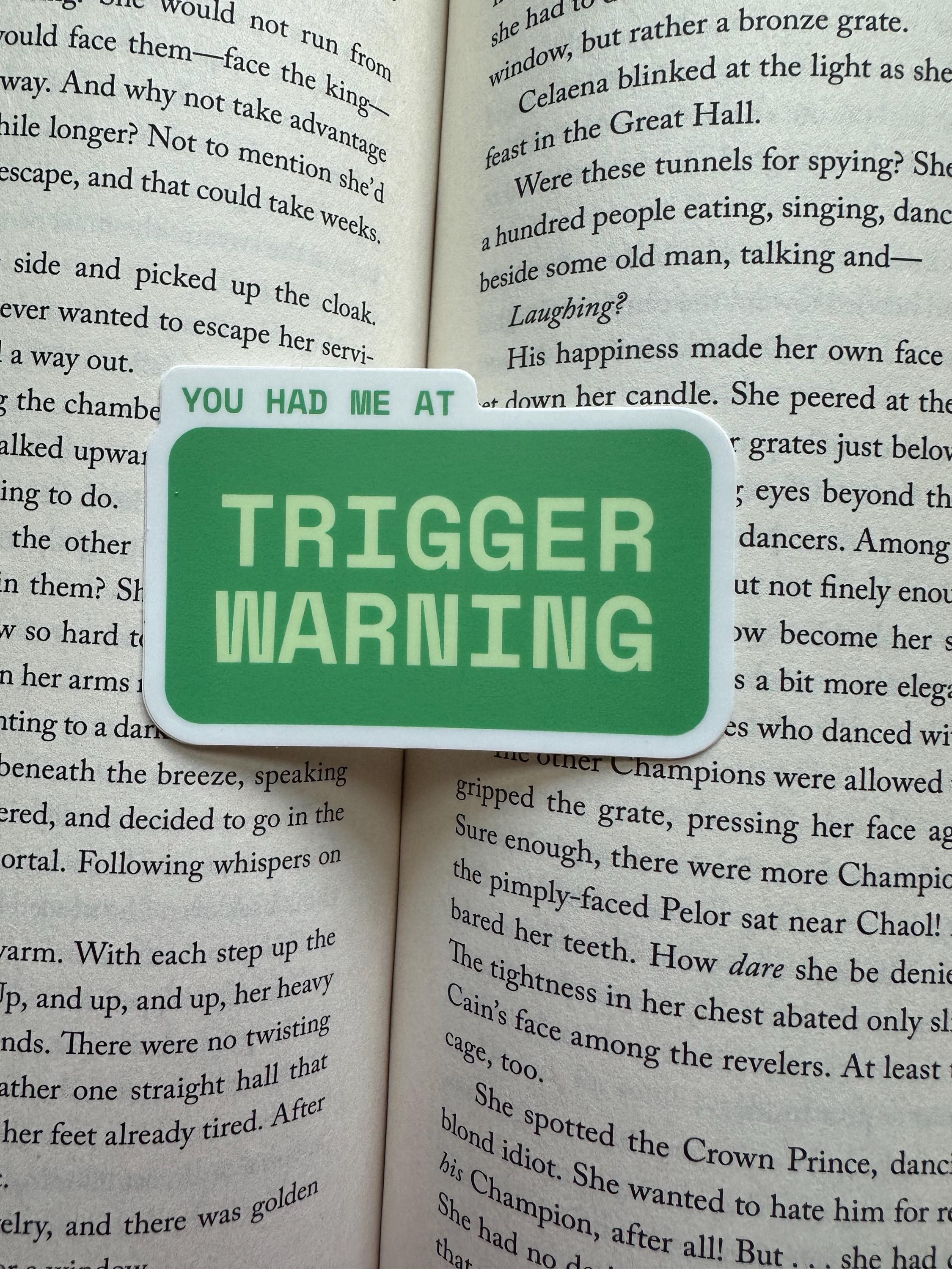Trigger Warning Sticker - Book / Bookish Sticker - Etsy