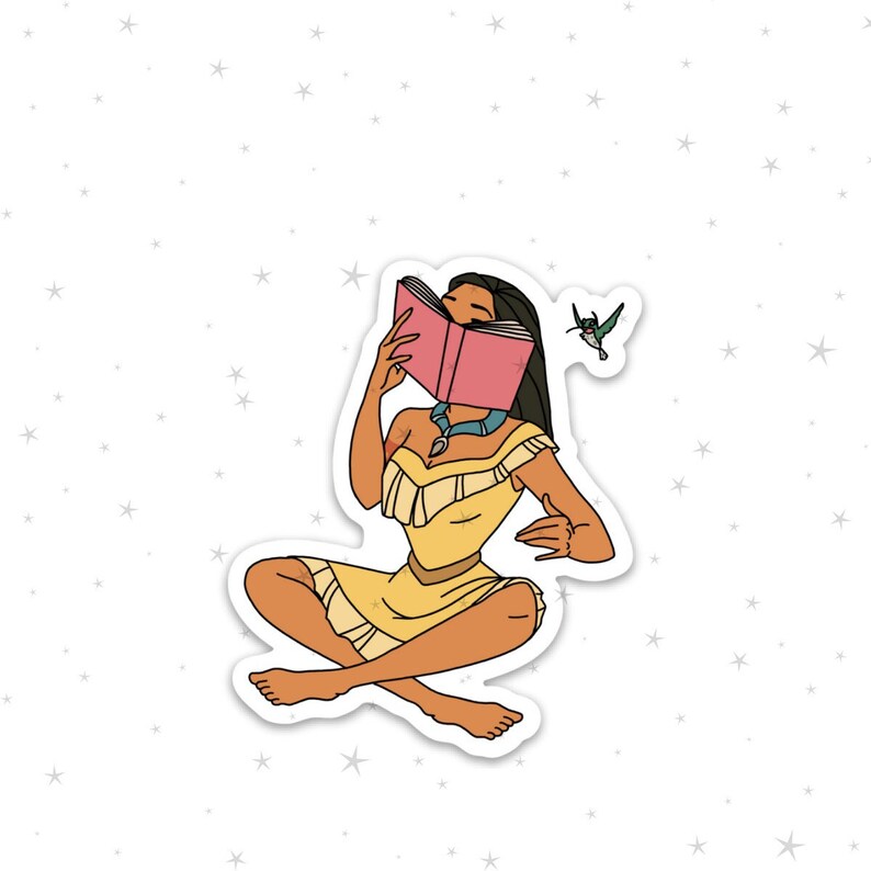 Nose Stuck in A Book - Pocahontas Bookworm Sticker - Etsy