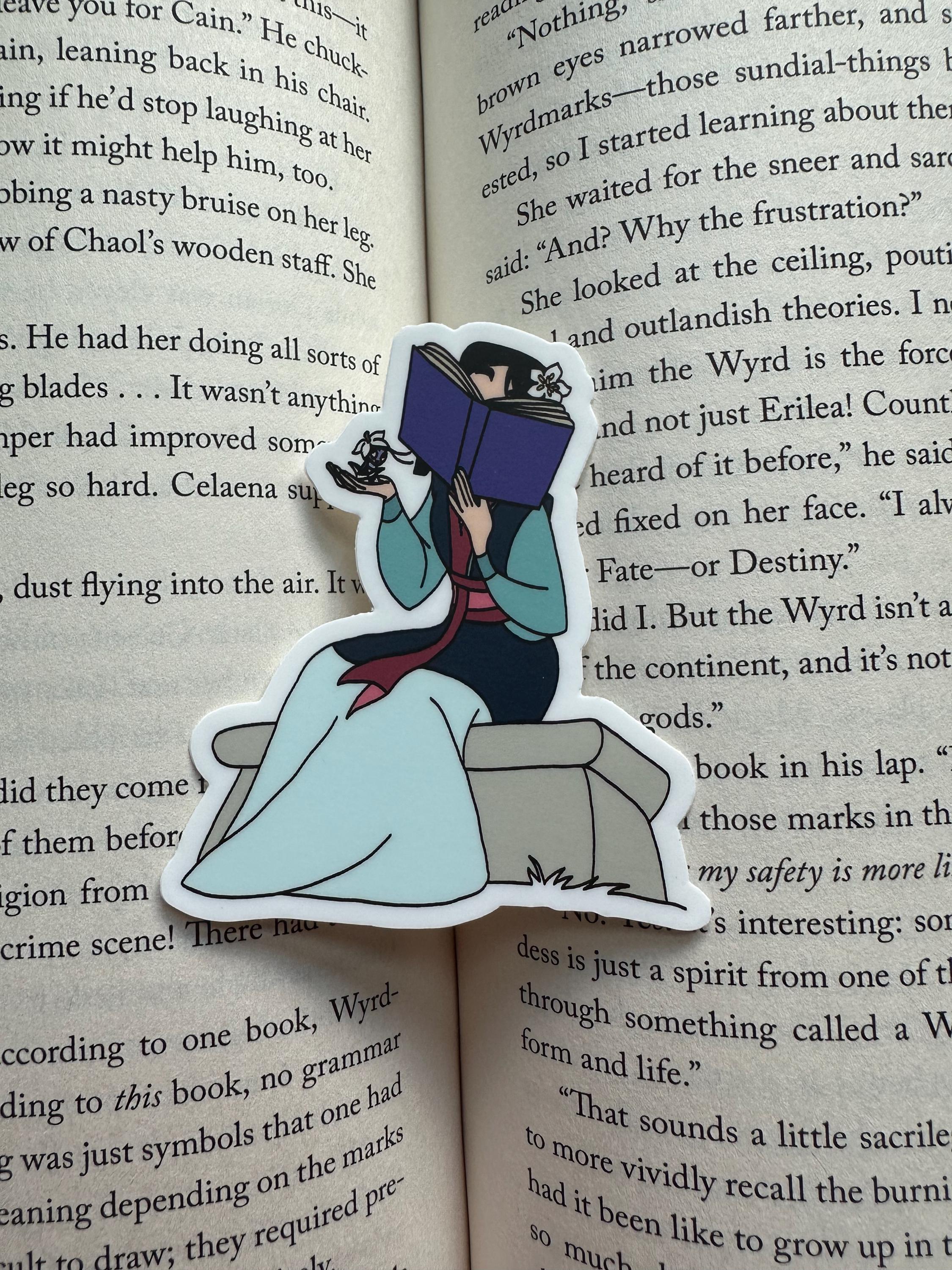 Nose Stuck In A Book - Mulan Bookworm Sticker
