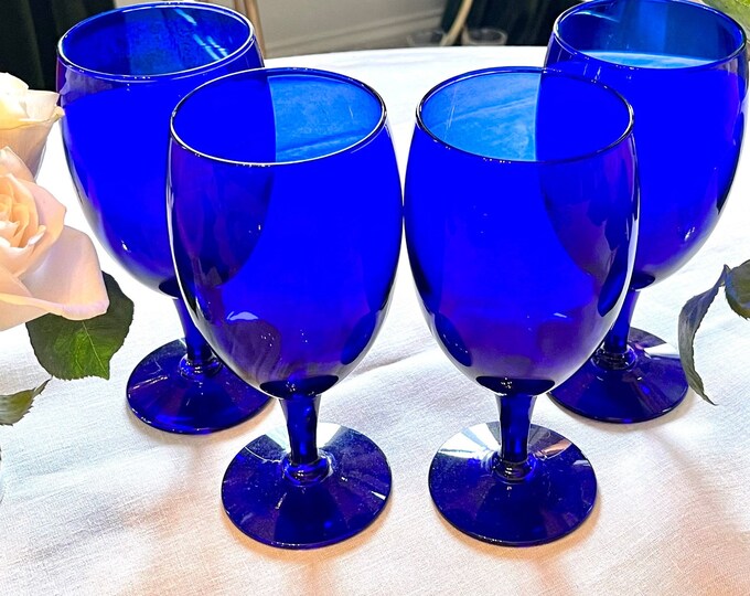 Pier 1 Cobalt Blue Iced Tea Glasses Cobalt Blue Water Goblets Cobalt