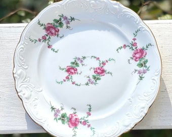 Wawel Rose Garden Bread Plates/Pink Floral Bread Plates/Wedding Plates/Bread and Butter Plates/appetizer plates/floral dessert plates-set/ 2