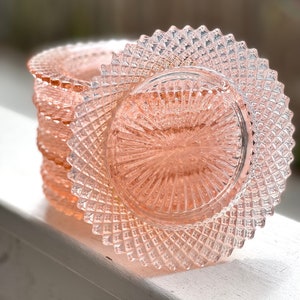 Anchor Hocking Miss America Pink bread plates/pink dessert plates/pink saucers/depression glass/appetizer plates/pink glass plates