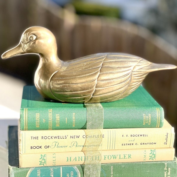 Brass Duck/Built In Decor/Brass Animal Figurines/Brass Mallard/Large Brass Duck/Brass Doorstop/Brass Duck Statue/Solid Brass Duck