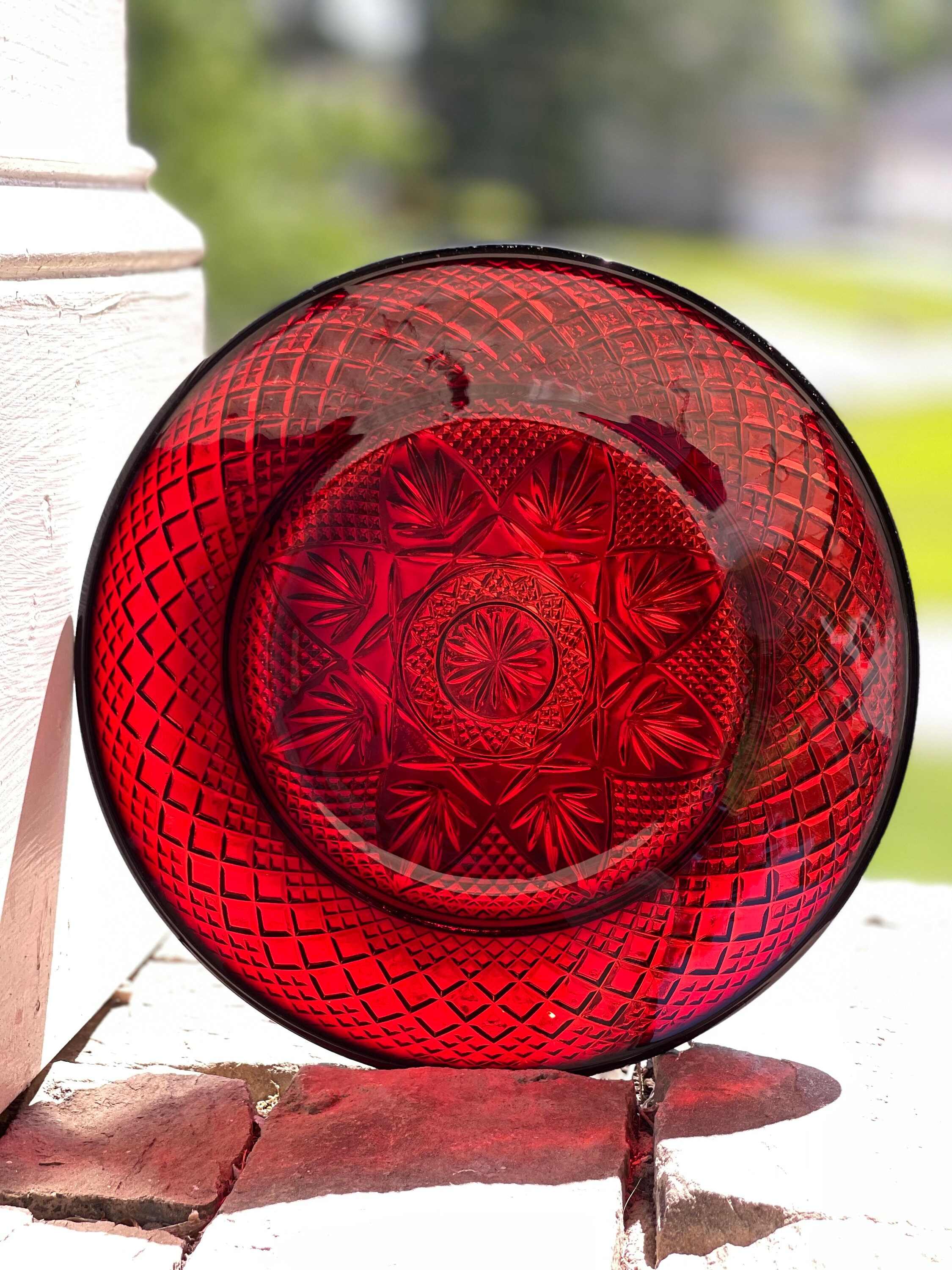 deviseworks IGT cristal glass plate 未開封 Vintage Cristal D'arques Antique Ruby Luncheon Plates/red Salad