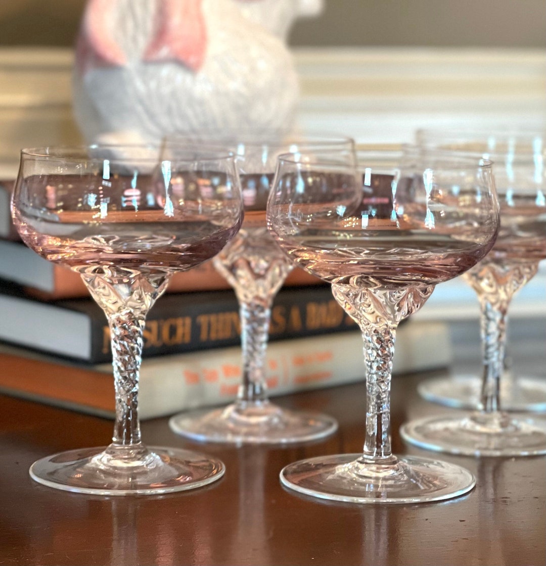 Sasaki Coronation Pink Champagne Coupe Glasses/martini Glasses/craft