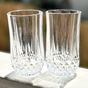 Vintage Cristal D&#39;Arques Longchamp Clear Flat Tumbler/highball glass/cocktail glass/Tom Collins glass/Iced Tea Glass/Vintage cocktail glass
