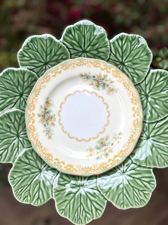 CDAXPWZO Porcelain Plates,Floral Dinner Plates,8 Inch Ceraic Dessert