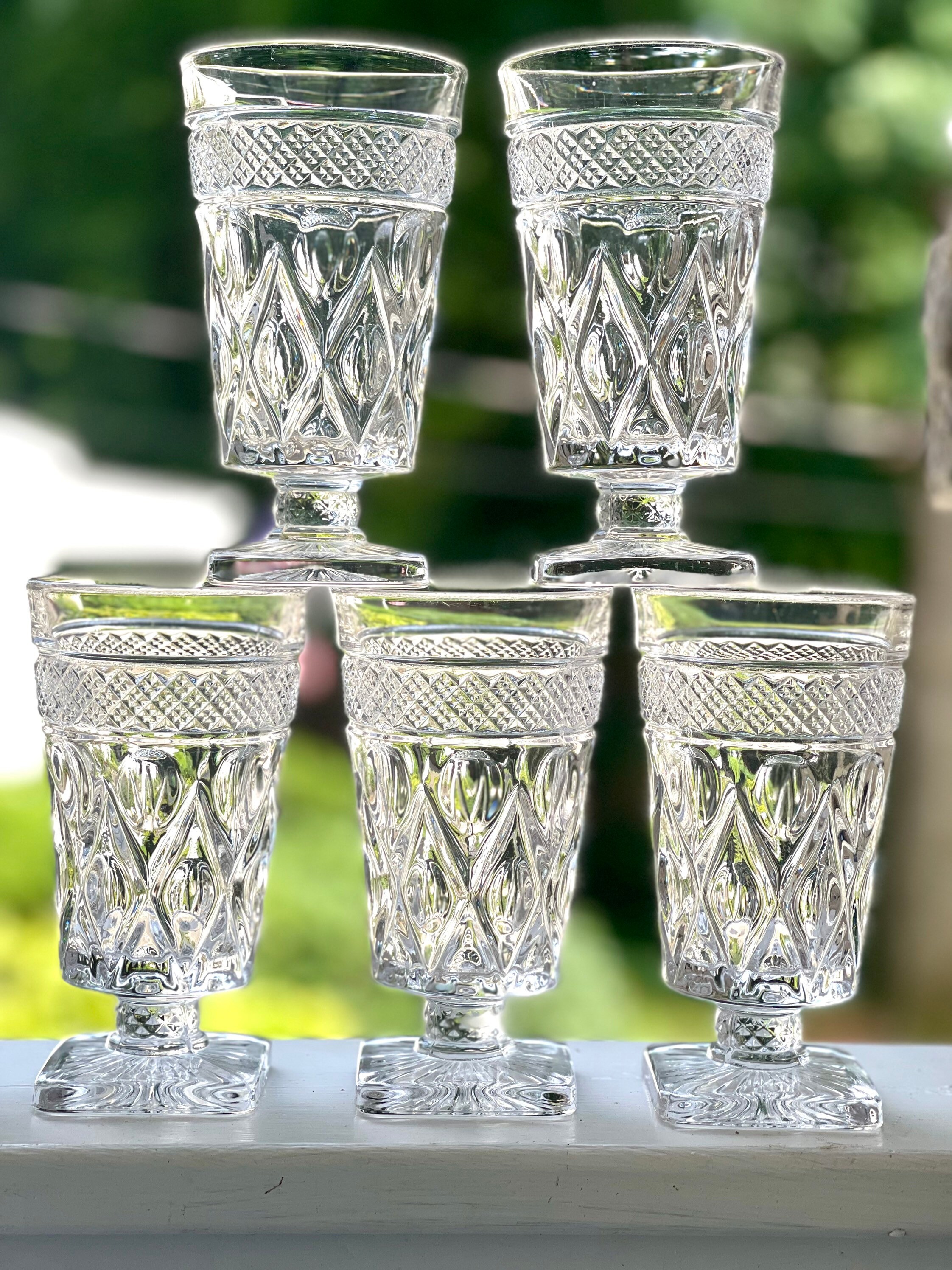 Imperial Glass Cape Cod Clear Iced Tea Glasses/footed Iced Teas/vintage ...