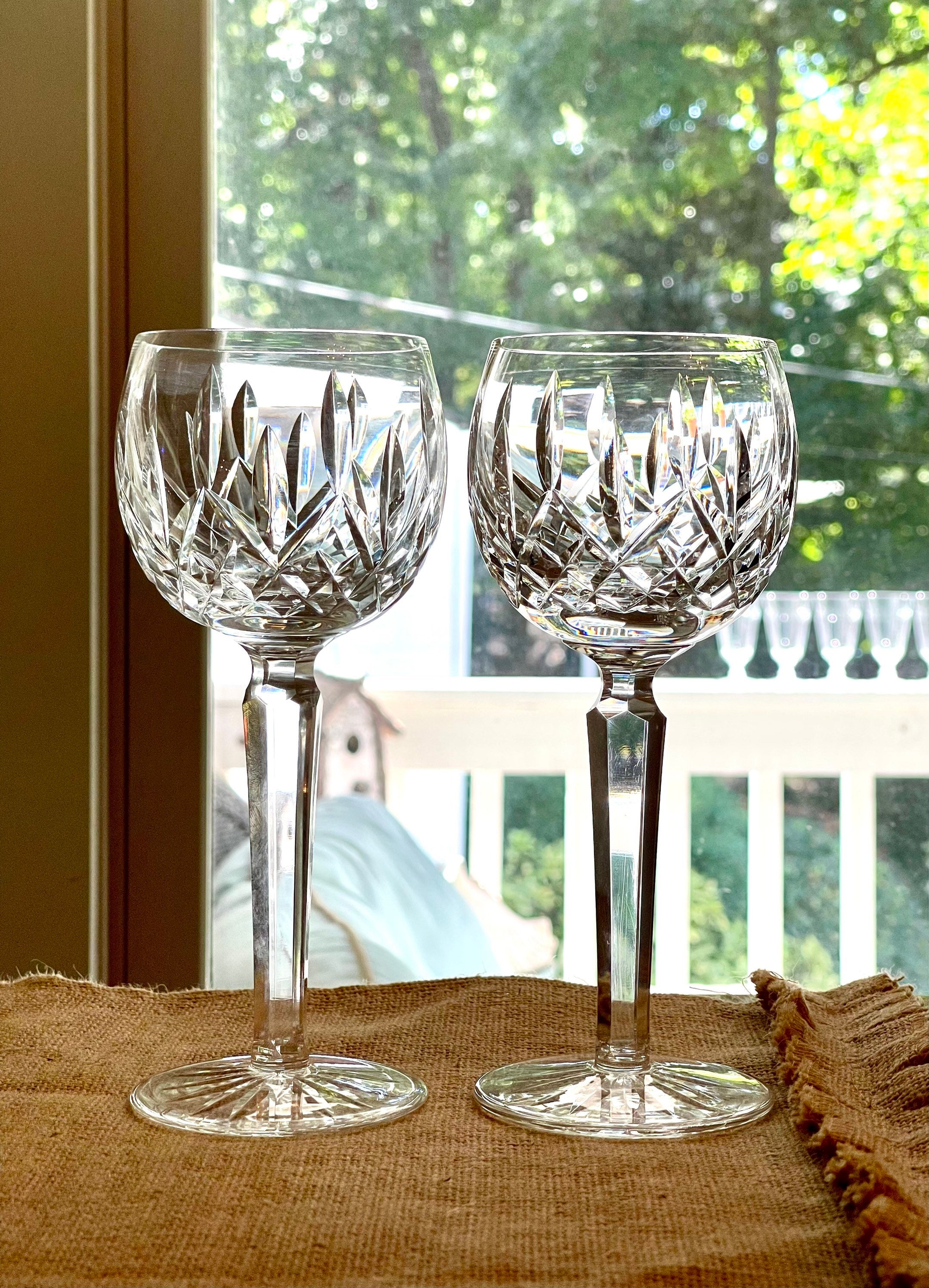 Waterford Crystal Lismore Hock Wine Glasses/irish Crystal/red Wine