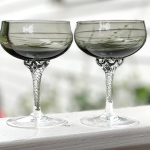 Sasaki Coronation Smoke tall sherbets/champagne coupes/craft cocktail glass/martini glasses/coupe style glass/wedding toasting set of 2 or 4