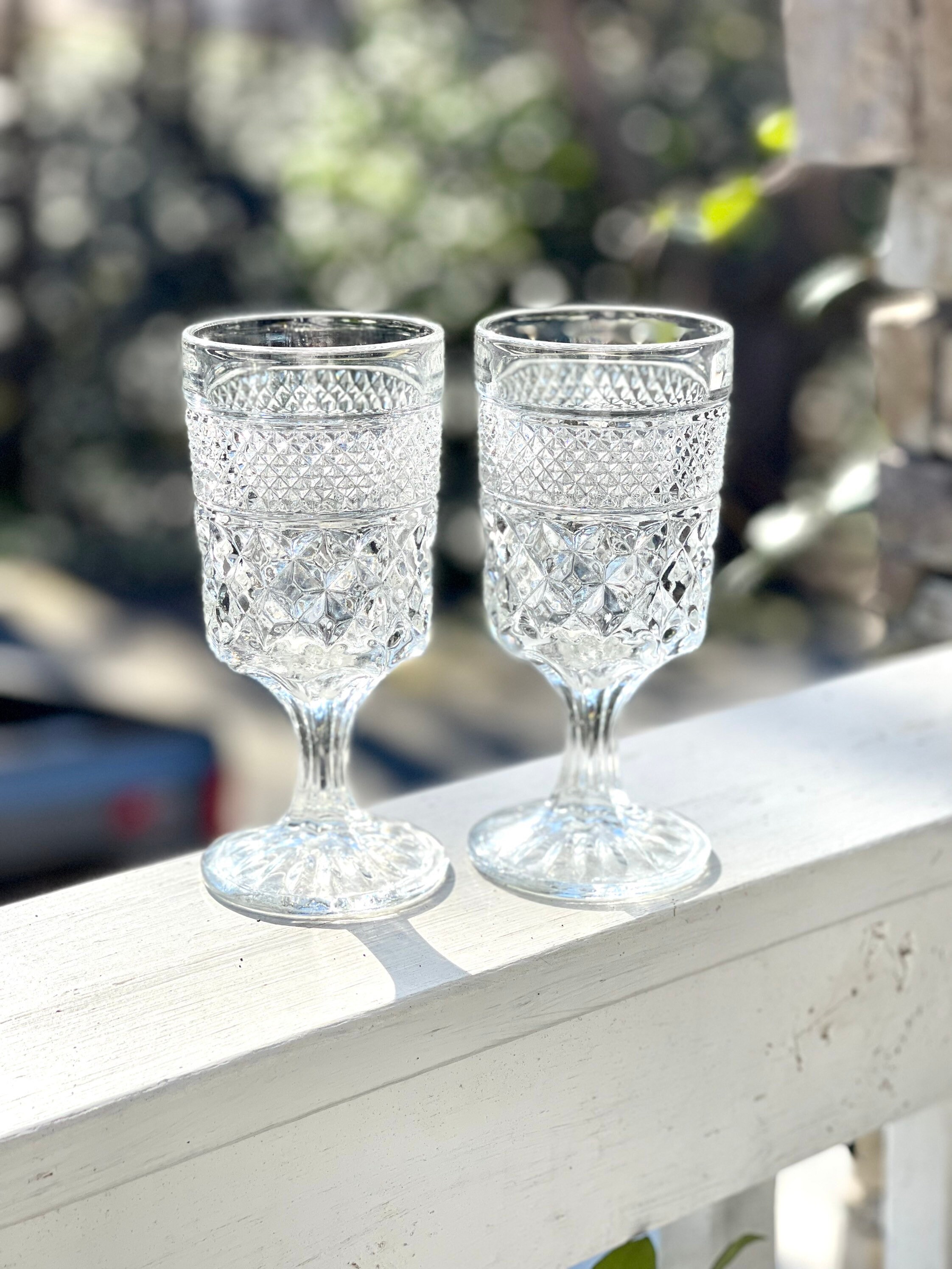 Vintage Smithereens Custom Hand-Painted Water Goblets / Iced Tea