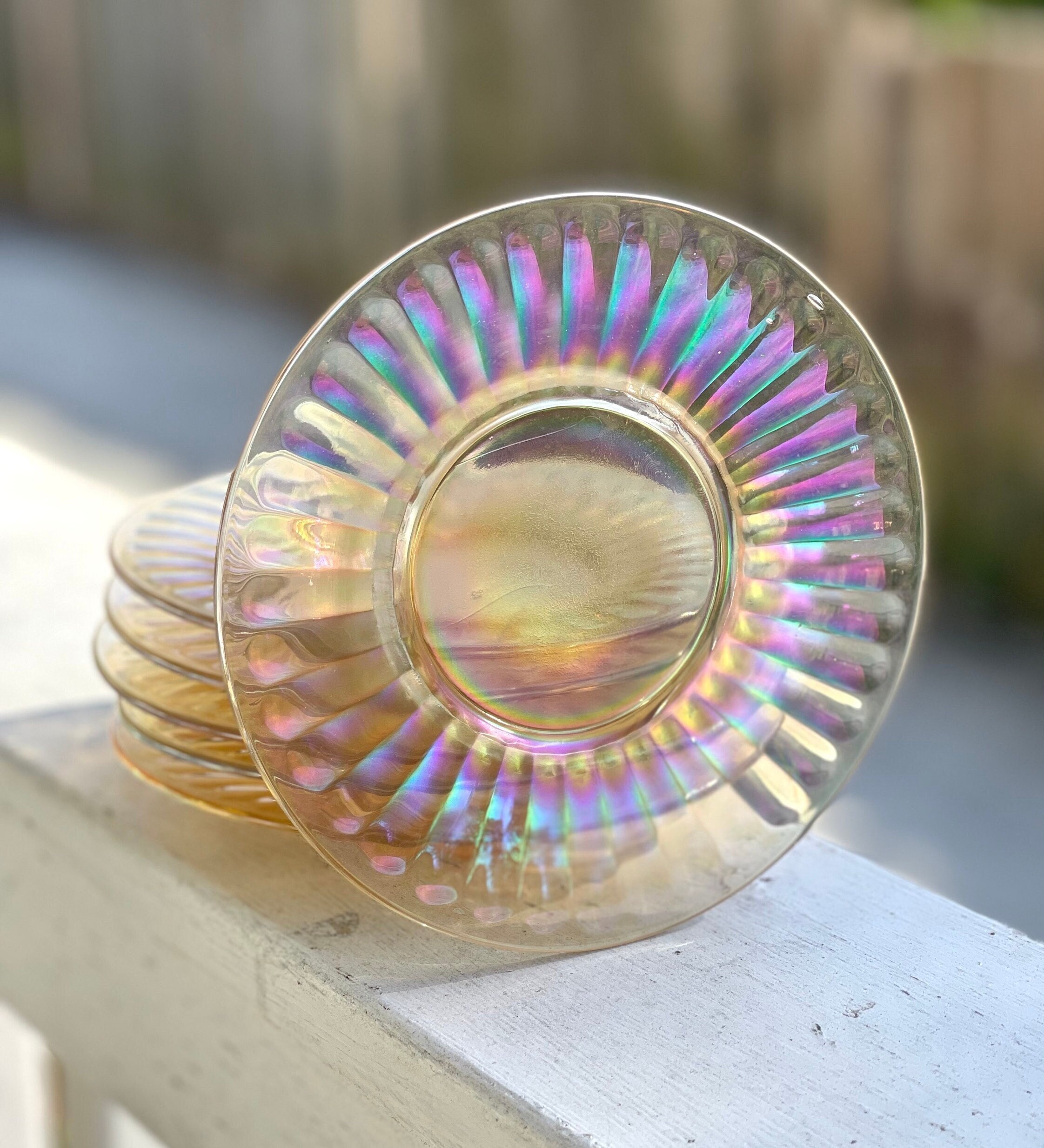 Gold Iridescent Saucers/gold Appetizer Plates/gold Dessert Plates