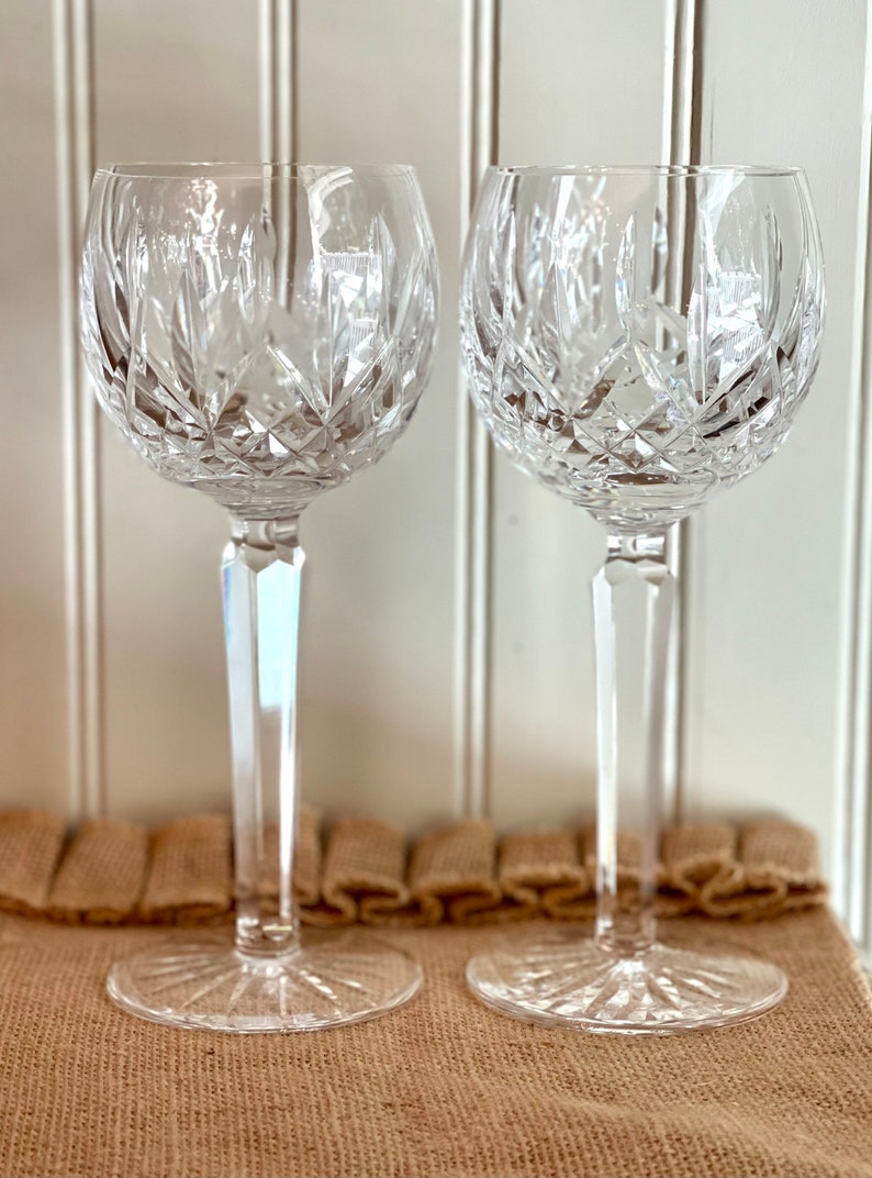 Waterford Crystal Lismore Hock Wine Glasses/irish Crystal/red Wine