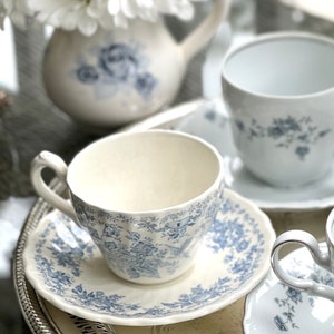 Last one Blue and White Cup and Saucer Sets/Wedding Teacups/Bridal Shower Tea/Tea Parties/Baby Shower Teacups/Teacups and Saucer sets image 10