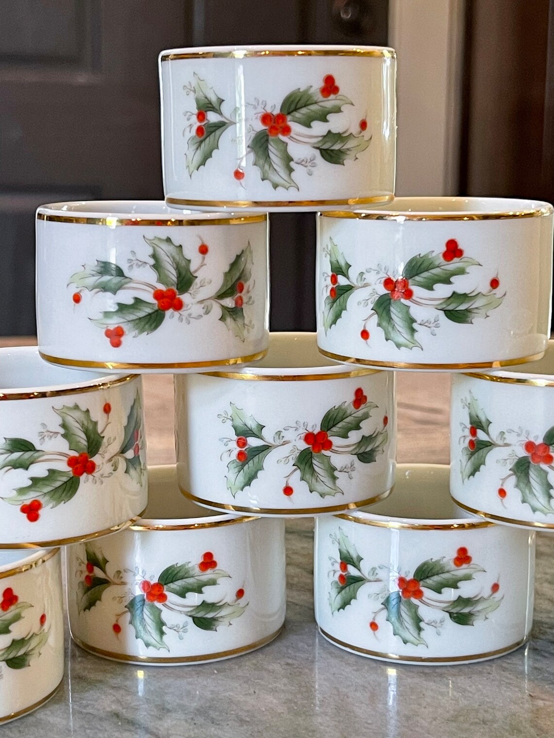 Vintage Royal Gallery Holly Napkin Rings Christmas Table Etsy