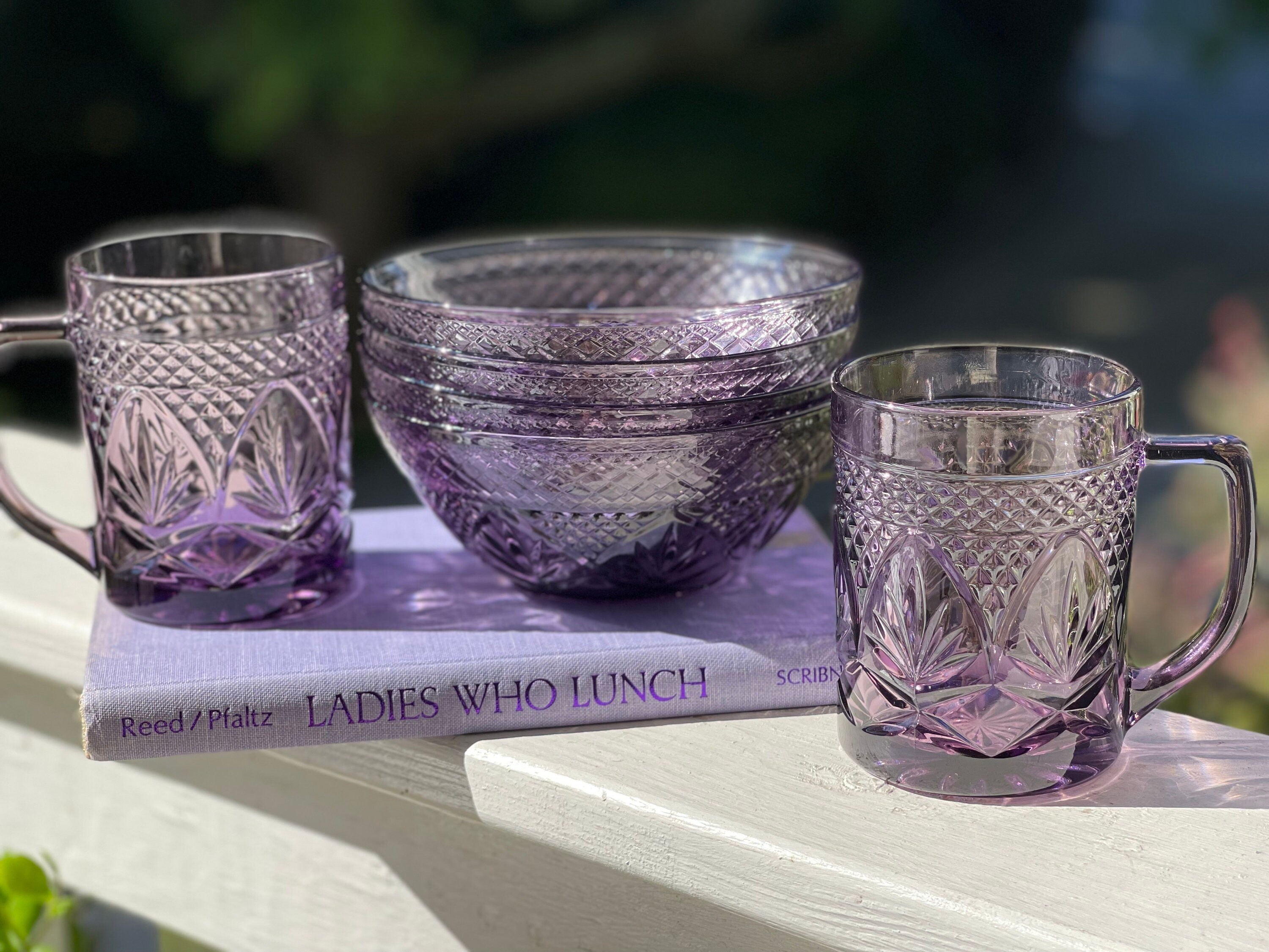 Cristal D'arques Antique Amethyst Individual Salad Bowls/purple