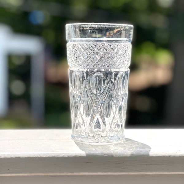 Vintage Imperial Glass-Ohio Cape Cod Clear Flat iced tea glass/highball glass/flat tumblers/depression glass