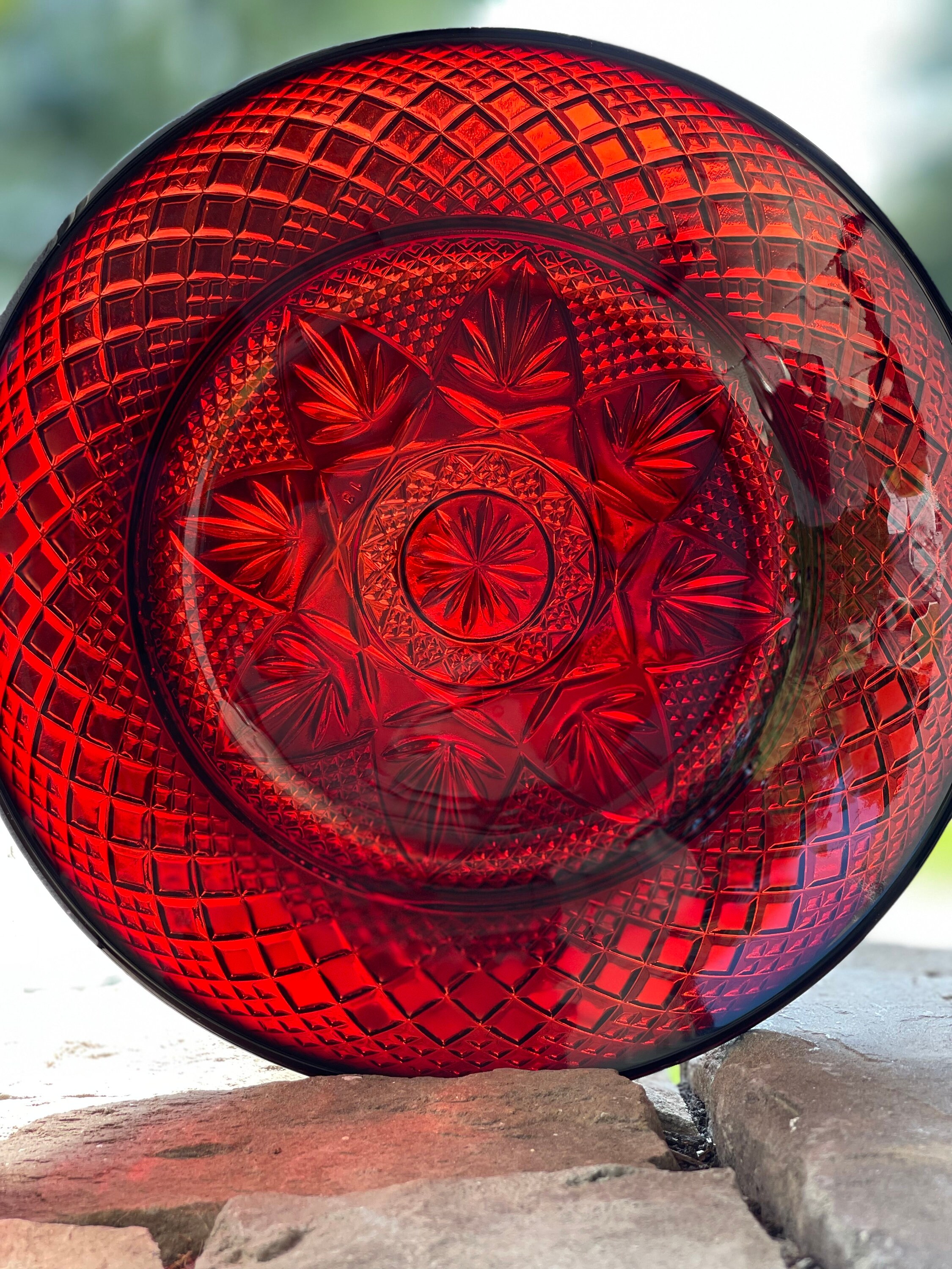 Vintage Cristal D'arques Antique Ruby Luncheon Plates/red Salad