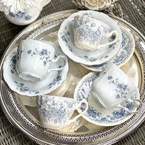 Last one Blue and White Cup and Saucer Sets/Wedding Teacups/Bridal Shower Tea/Tea Parties/Baby Shower Teacups/Teacups and Saucer sets image 5