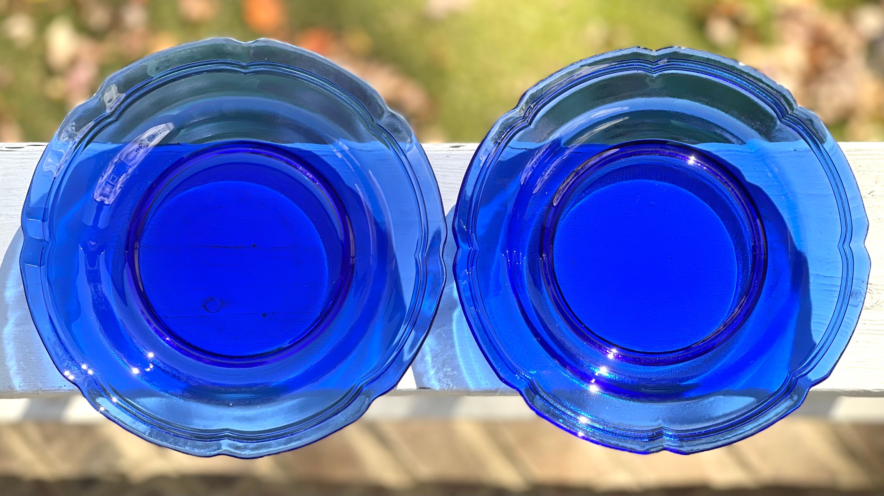 Cobalt Blue Glass Salad Plates/luncheon Plates/blue Glass Plates/cobalt