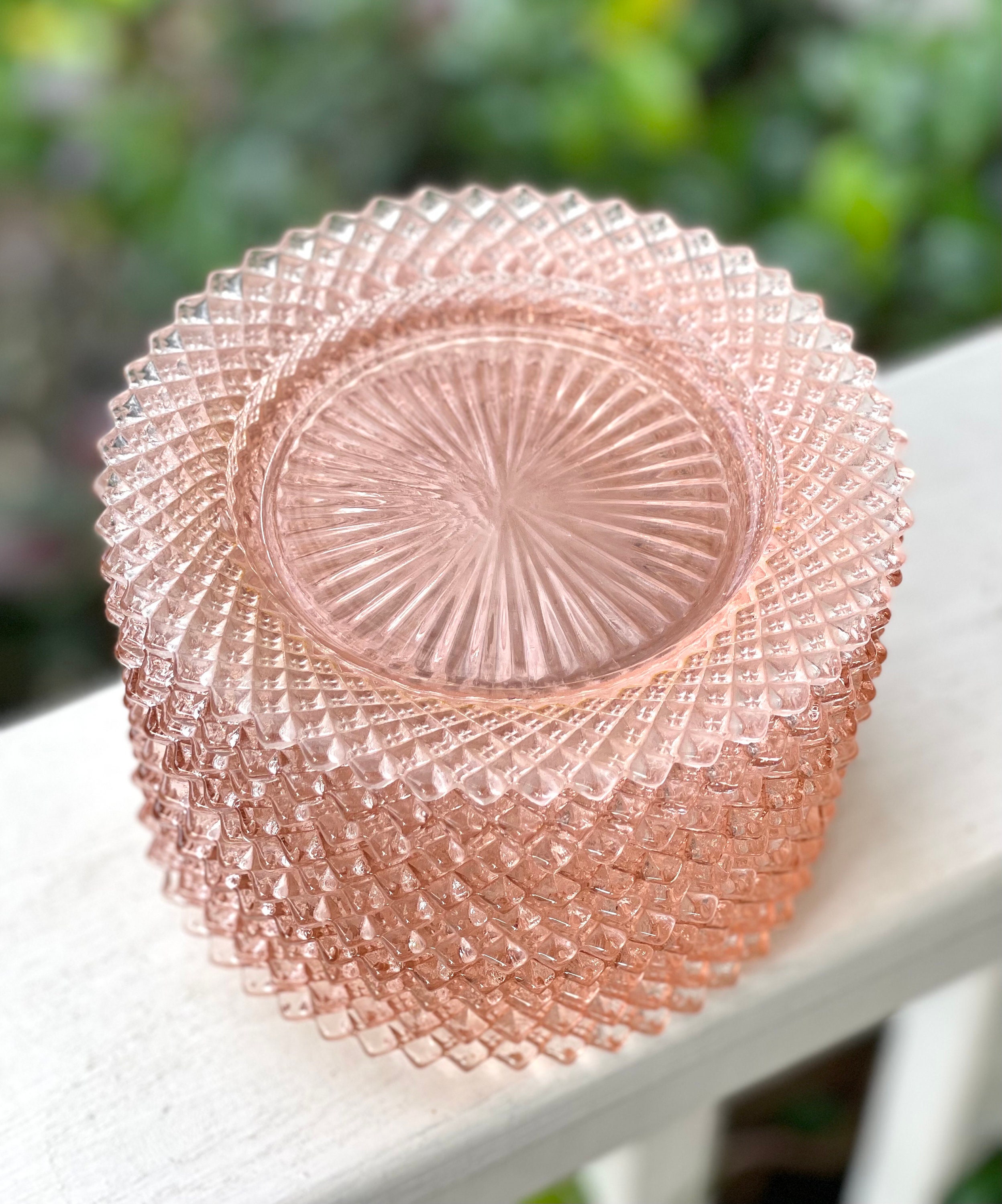 アンカーホッキング　ミスアメリカ　ピンク 食器4点まとめ　送料込み260417 Vintage Anchor Hocking Miss America Pink Bread Plates/pink Dessert