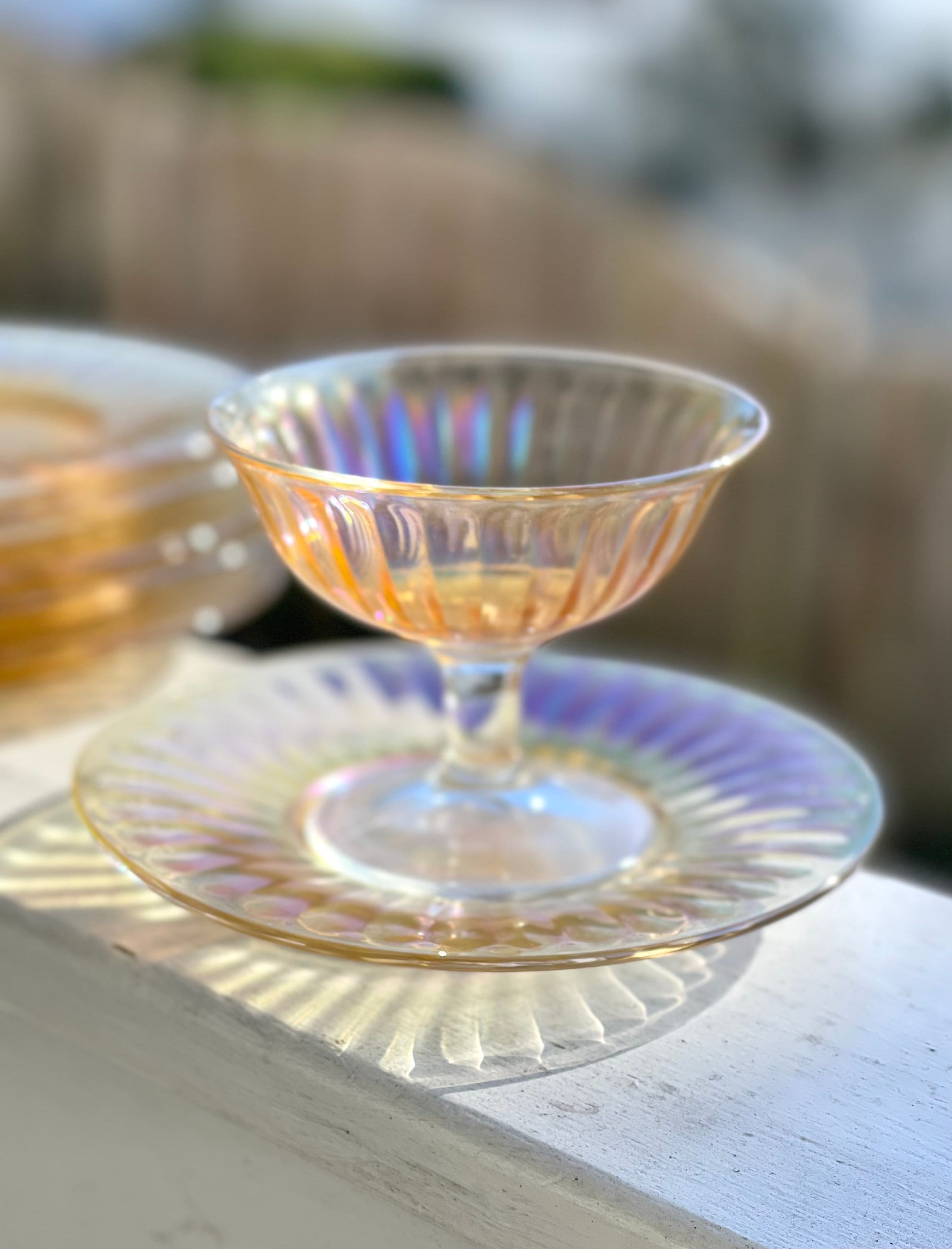 Gold Iridescent Saucers/gold Appetizer Plates/gold Dessert Plates