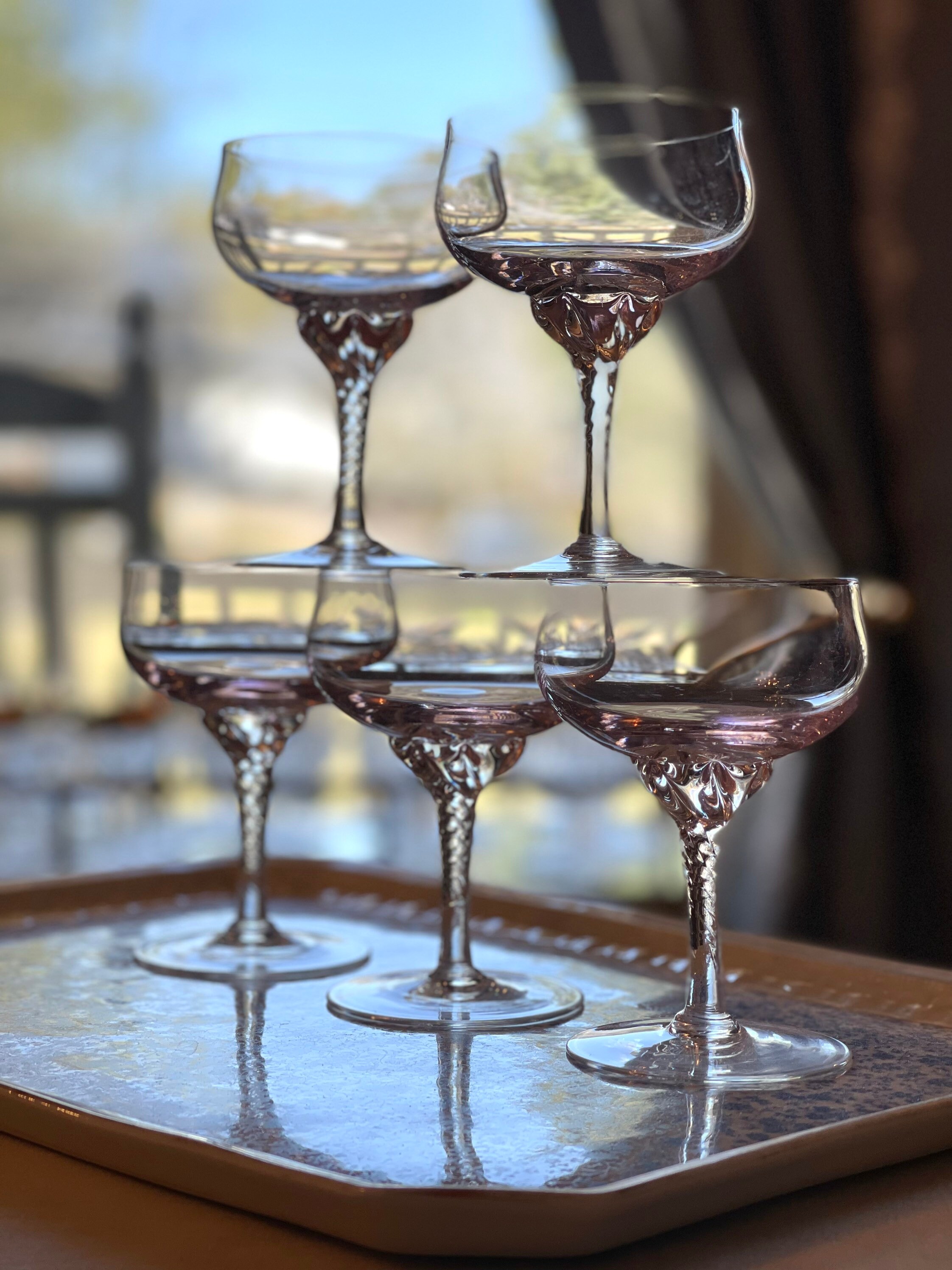 Sasaki Coronation Pink Champagne Coupe Glasses/martini Etsy