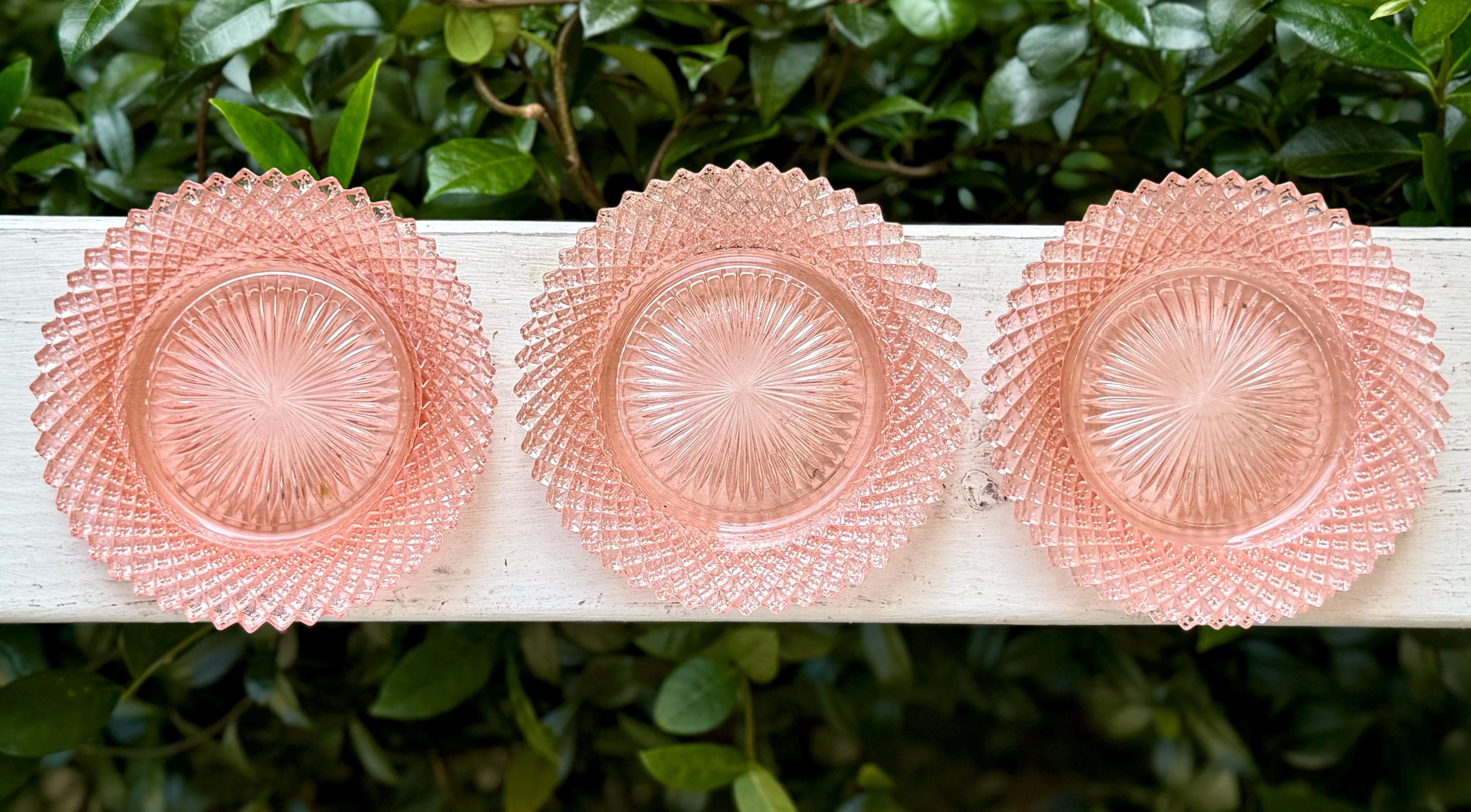 Vintage Anchor Hocking Miss America Pink Bread Plates/pink Dessert