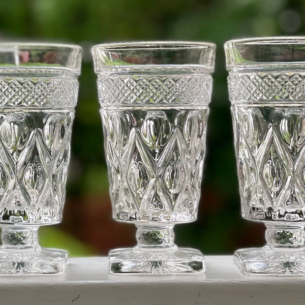 Imperial Glass Cape Cod Clear iced tea glasses/footed iced teas/vintage goblets/boho wedding glasses/vintage iced teas- sold individually
