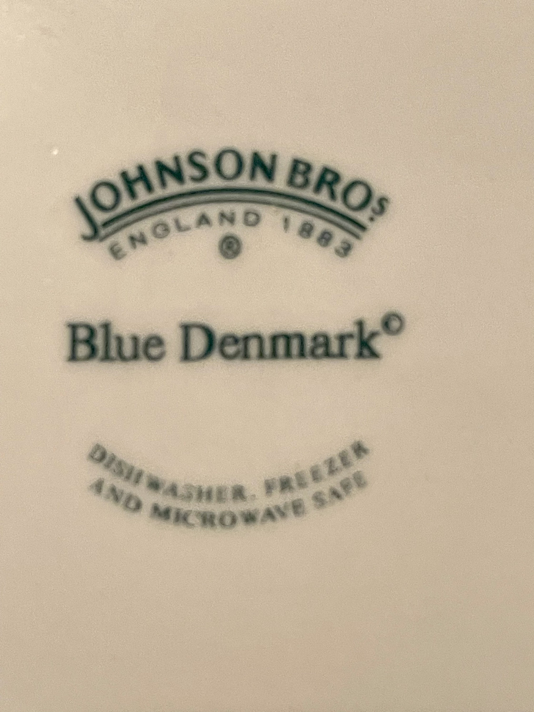 Vintage Johnson Bros Blue Denmark Dinner Plate Farmhouse Chic