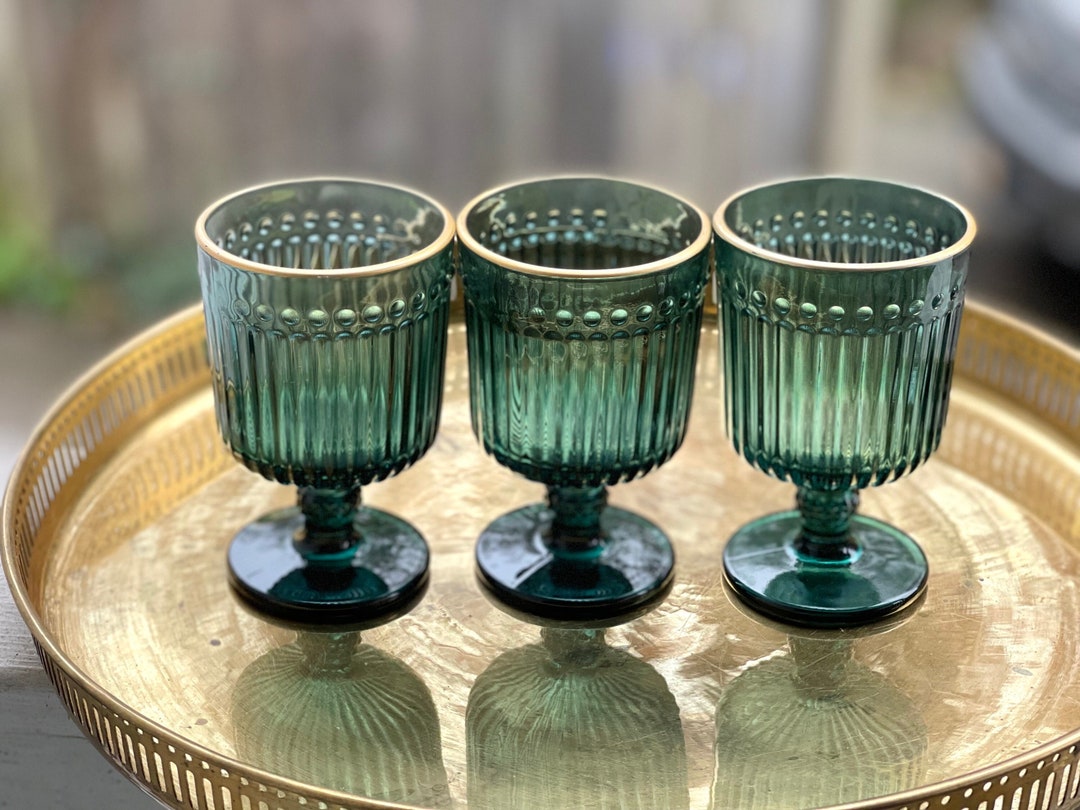 Blue Goblets/retro Goblets/boho Goblets/blue Footed Goblets/boho
