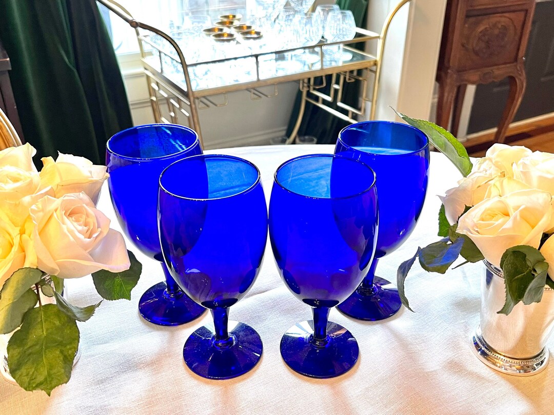 Pier 1 Cobalt Blue Iced Tea Glasses Cobalt Blue Water Etsy