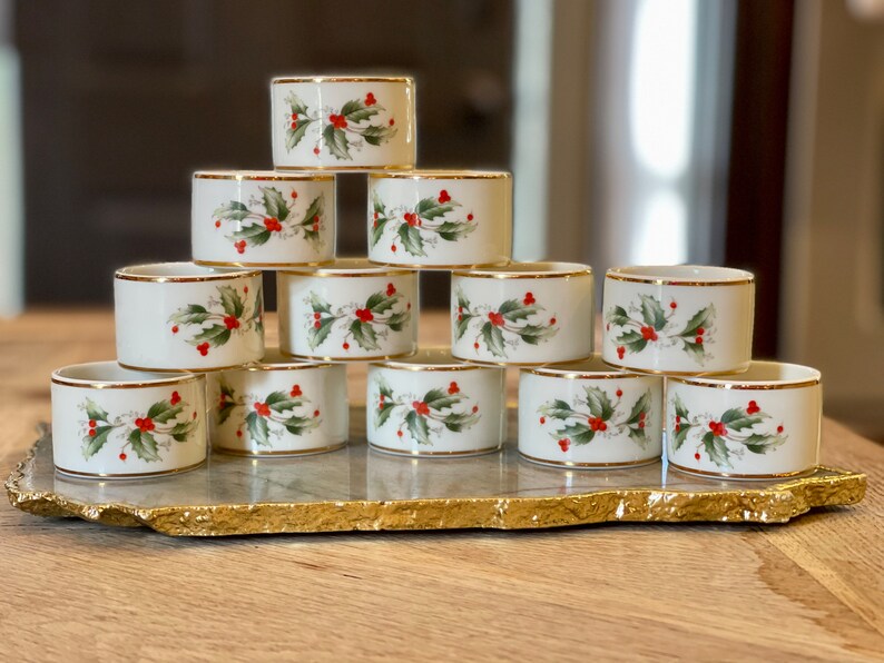 Vintage Royal Gallery Holly Napkin Rings Christmas Table Etsy