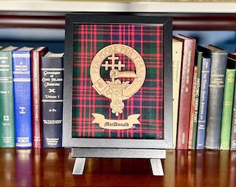 MacDonald / McDonald Framed Scottish Clan Tartan Badge Crest