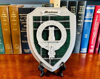 Maclean / Maclaine Scottish Clan Tartan Badge Crest Plaque