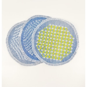 Patch jeans Sashiko: aplique de boro bordado à mão para remendo visível