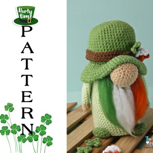 Crochet St. Patrick's Day leprechaun gnome pattern, good luck amigurumi pattern image 8