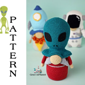 crochet alien gnome pattern, amigurumi alien pattern