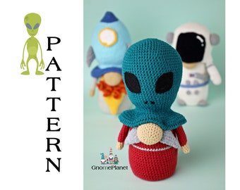 Crochet Alien Gnome Pattern, Amigurumi UFO