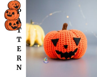 かぎ針編みのカボチャのパターン、あみぐるみハロウィン (PDF パターン
