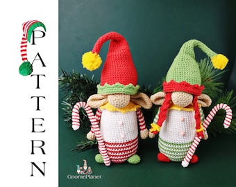 Crochet elf gnome pattern, crochet Christmas elf pattern