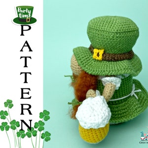 Crochet leprechaun gnome pattern, St. Patrick's Day amigurumi gnome tutorial image 3