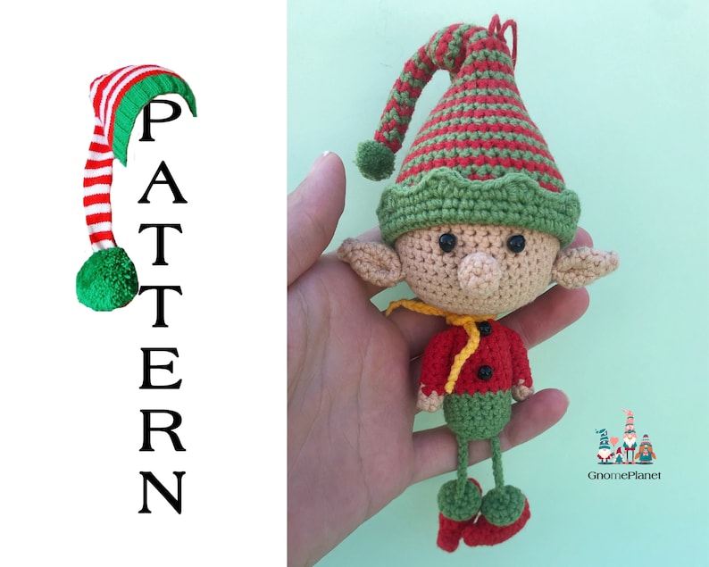 Crochet Christmas ornament patterns 4 in 1, amigurumi ornament set image 9