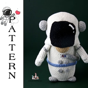 Modello per gnomo astronauta all&#39;uncinetto, modello per gnomo spaziale amigurumi